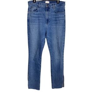 Favorite Daughter Jeans Valentina Shortie Straight Leg Sz 32P Super High Rise